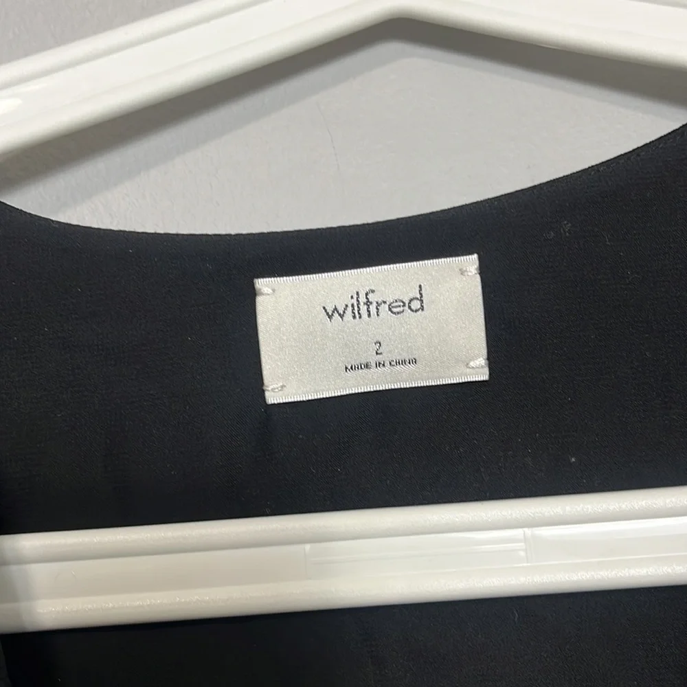 Aritzia Wilfred Aubagne Wrap Midi Dress Black Size 2 - Picture 3 of 6
